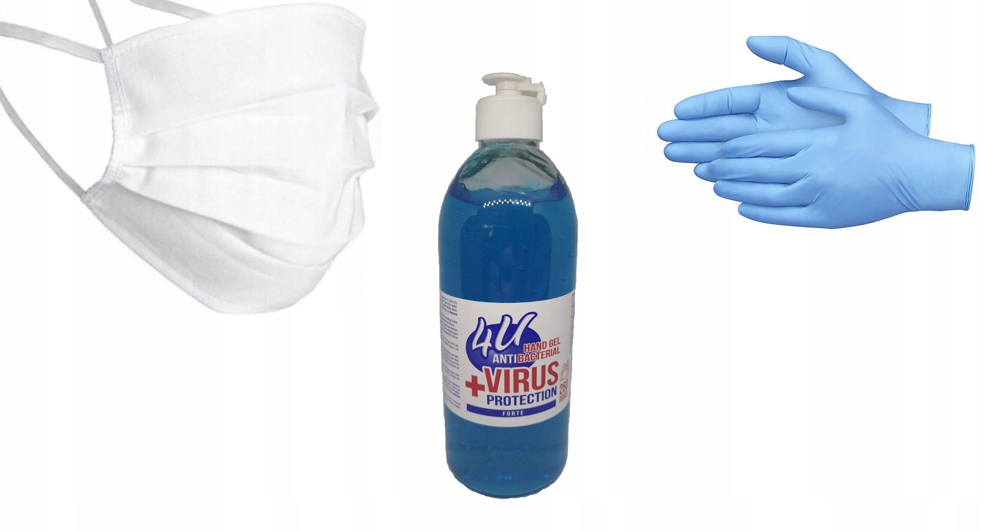 20 x rękawiczki M L XL 2 x maska żel 0,5L Free