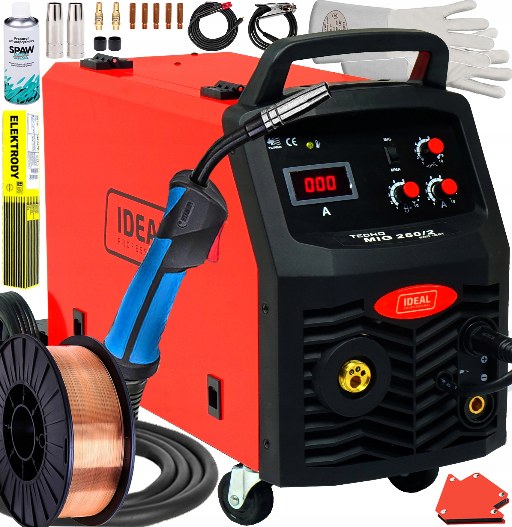 Poloautomatická Svářečka 250 Mma Tig 3V1 400V Flux Euro