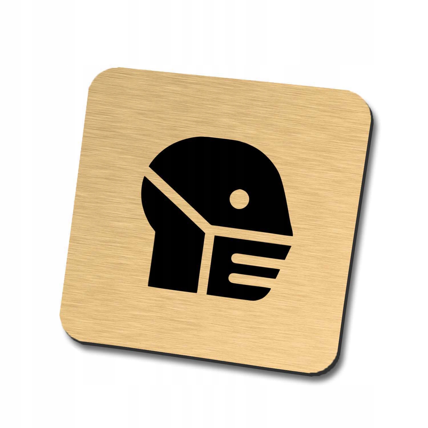 Złota tabliczka informacyjna załóż maseczkę 4 10cm