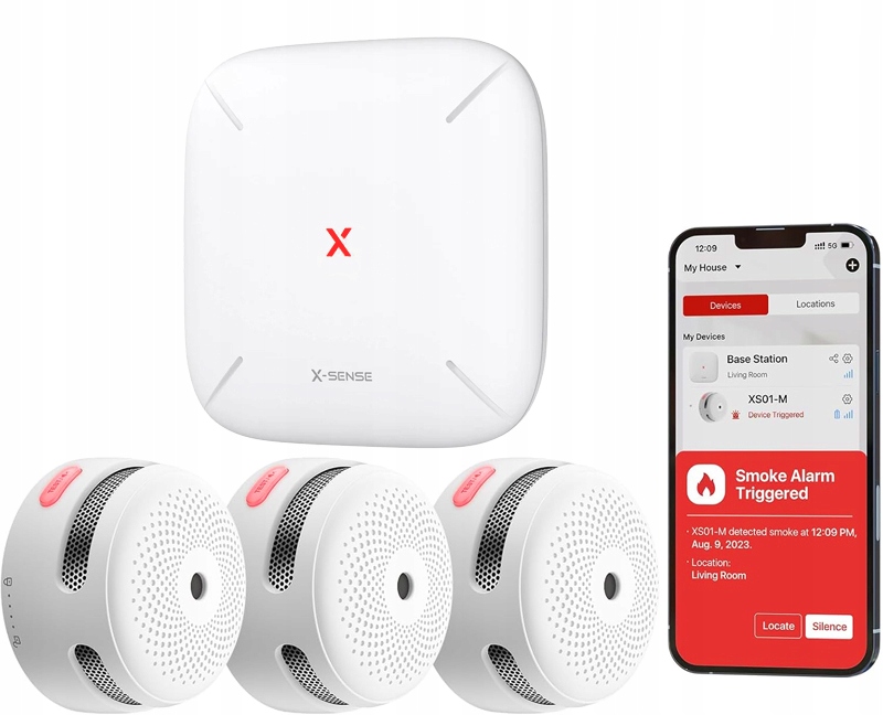 Sada detektorov dymu X-Sense 3x XS01-M WiFi brána SBS50