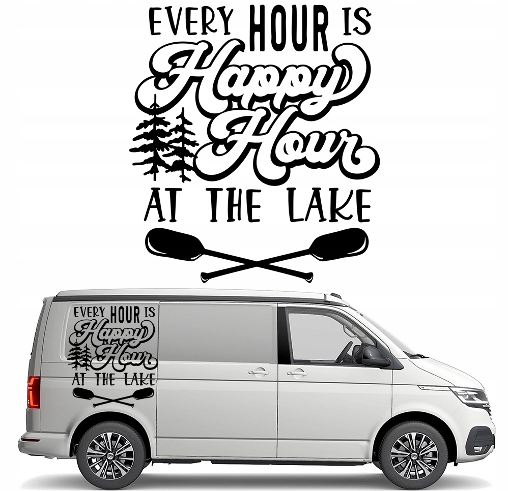 Nálepka Grafika na auto karavan Kemping Biwak Jezero Lake 90x100