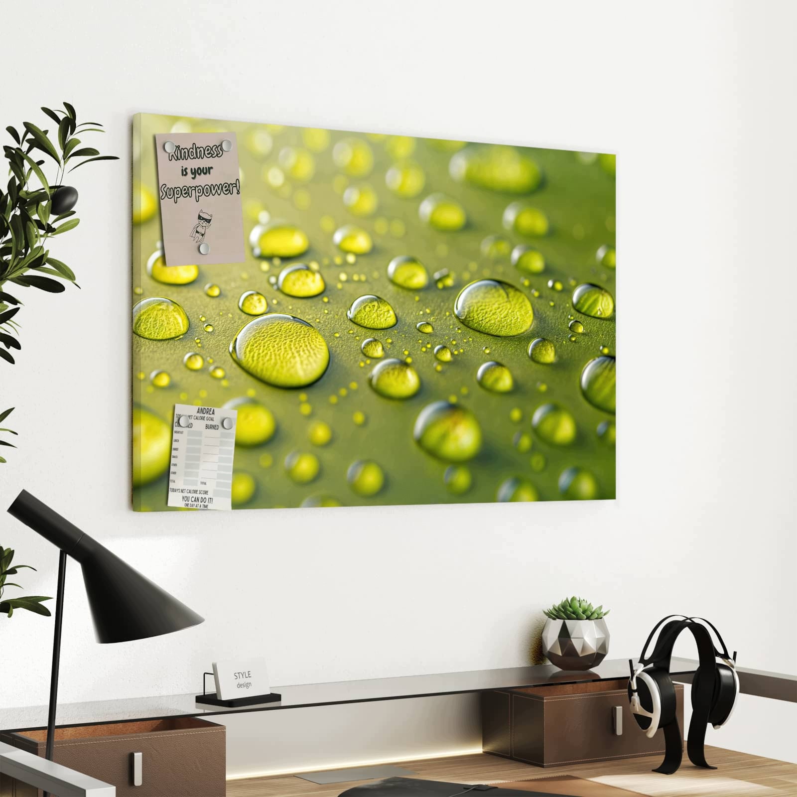 Magnetická tabule Kapky vody Blízký 60 × 40 cm