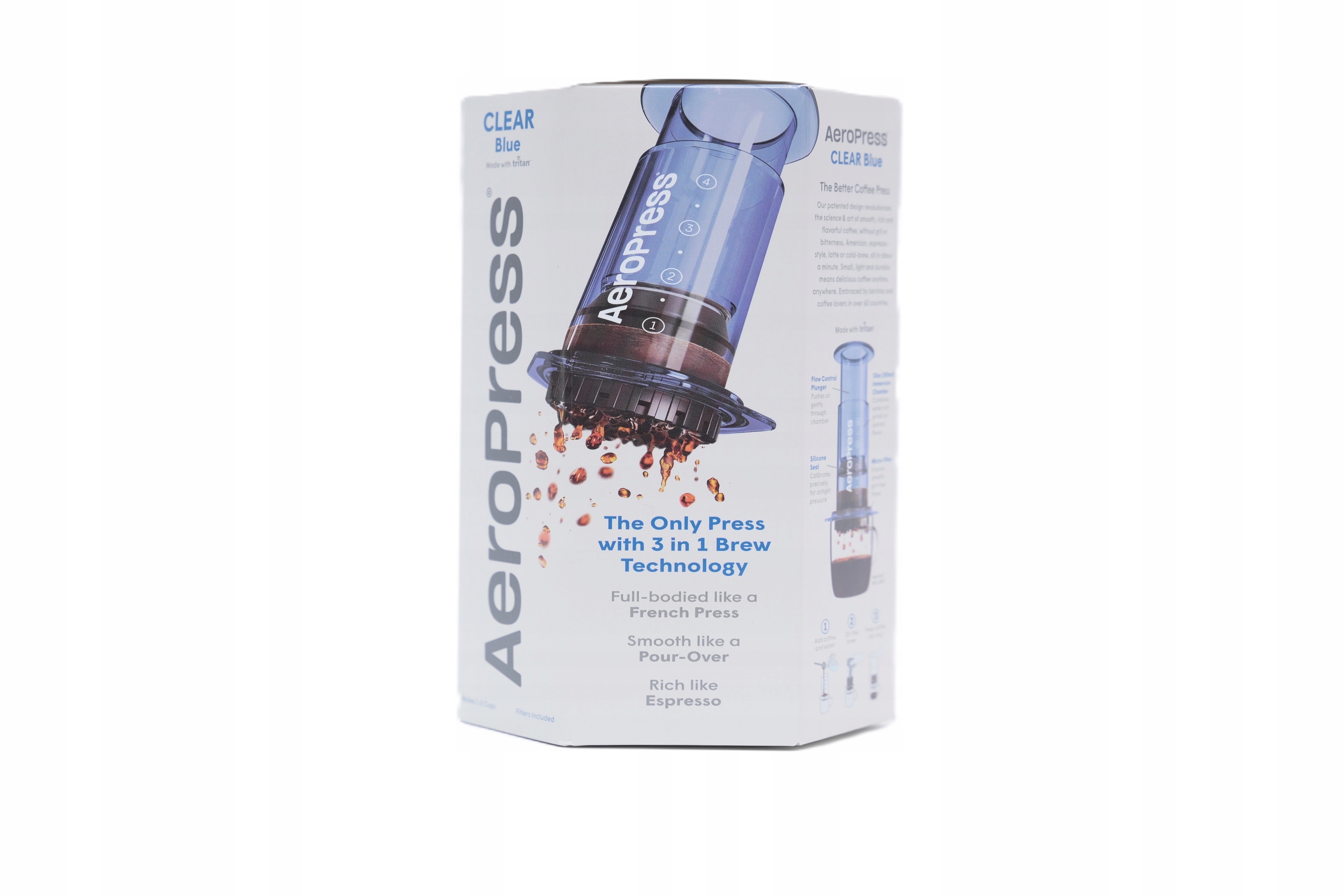 Kávovar AeroPress Clear Blue 250 ml Modrý