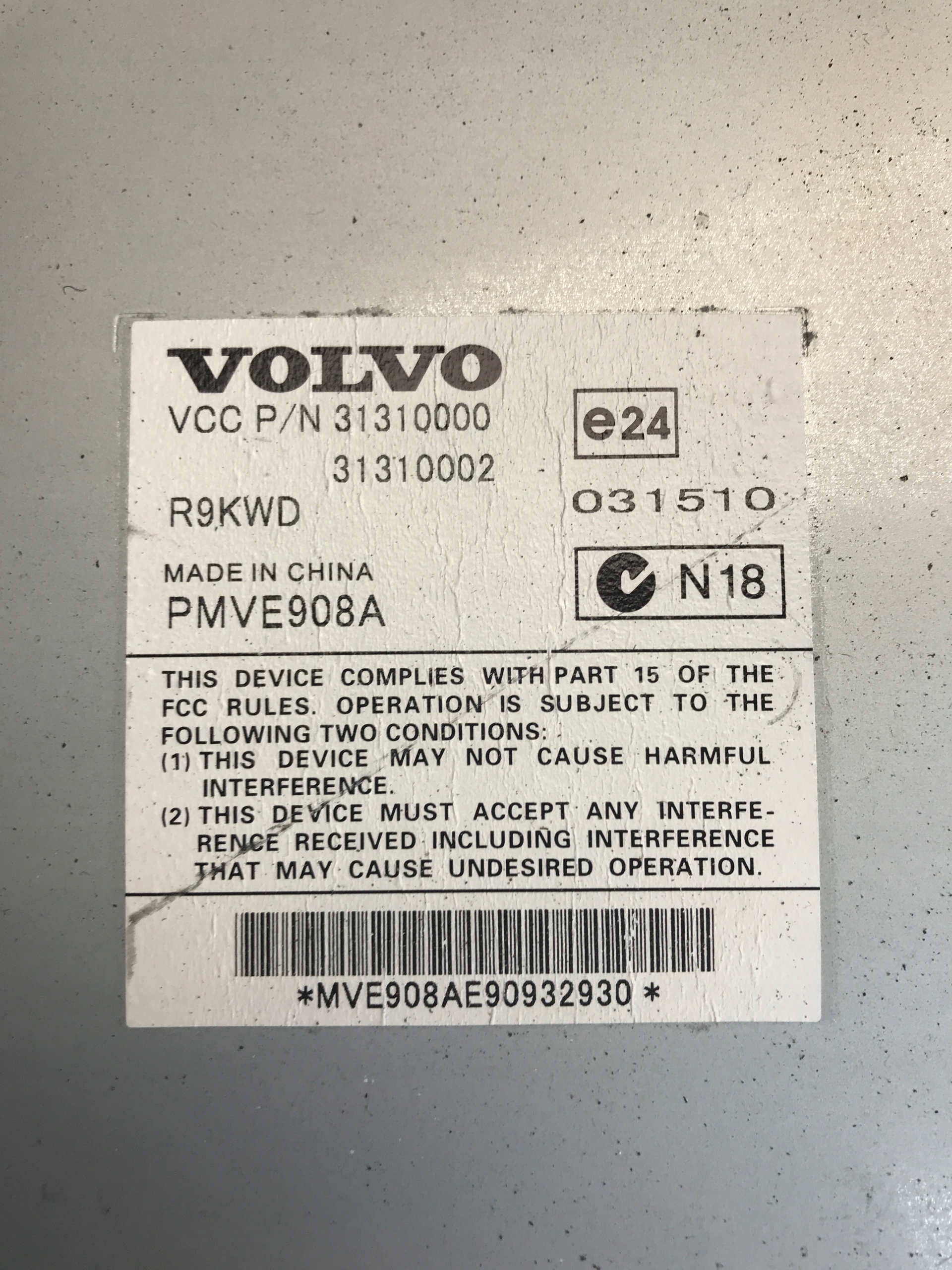 amplifier radio VOLVO C30 31310000