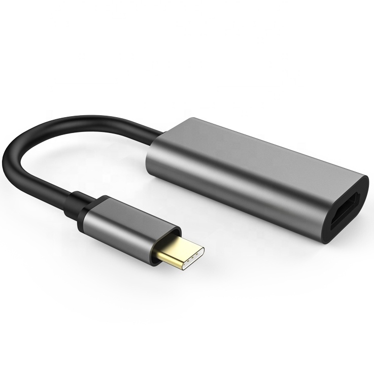 Adapter przejściówka kabel USB-C - HDMI 4K Szary