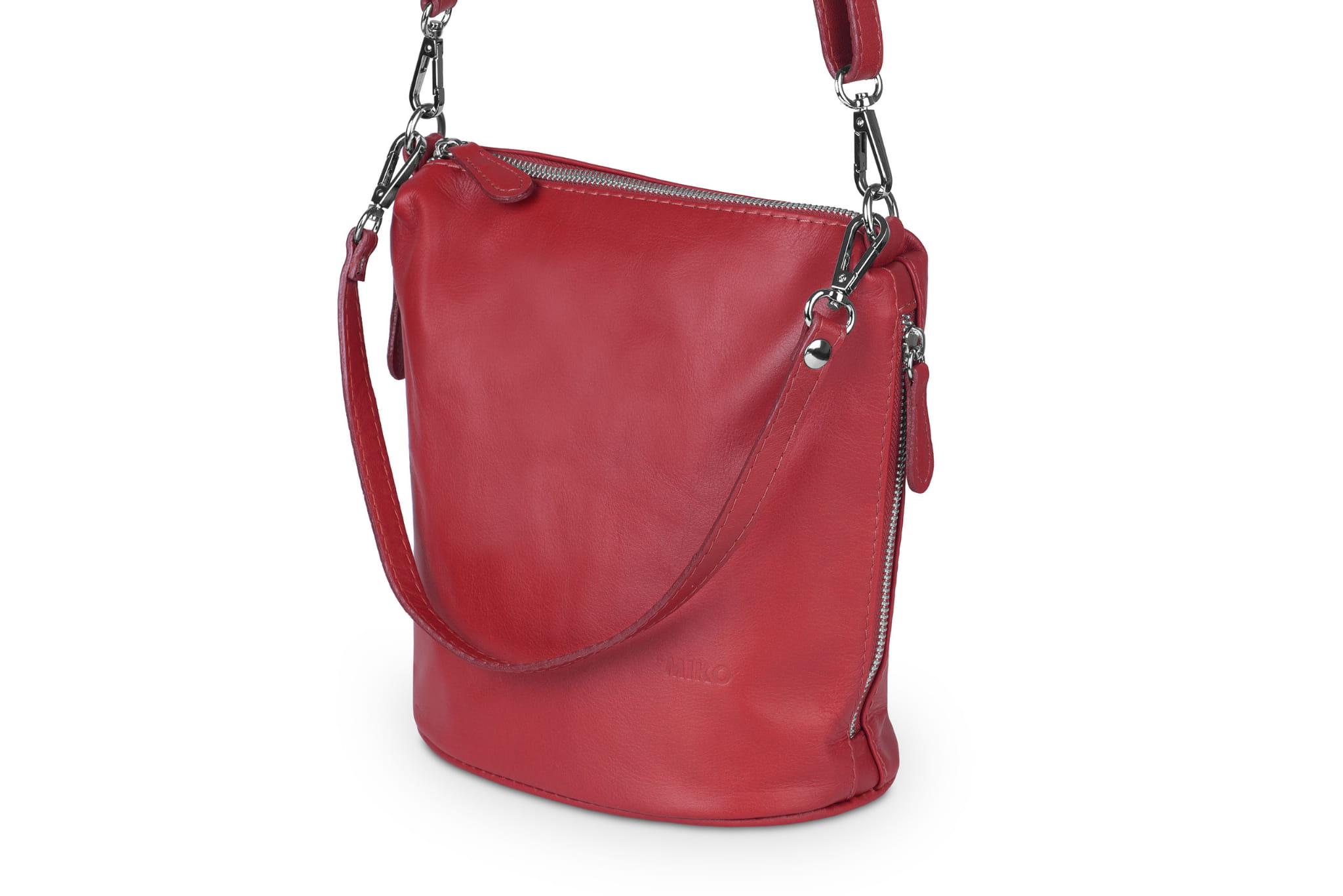 Kabelka Přes Rameno kožená kabelka Vera Pelle Miko červená