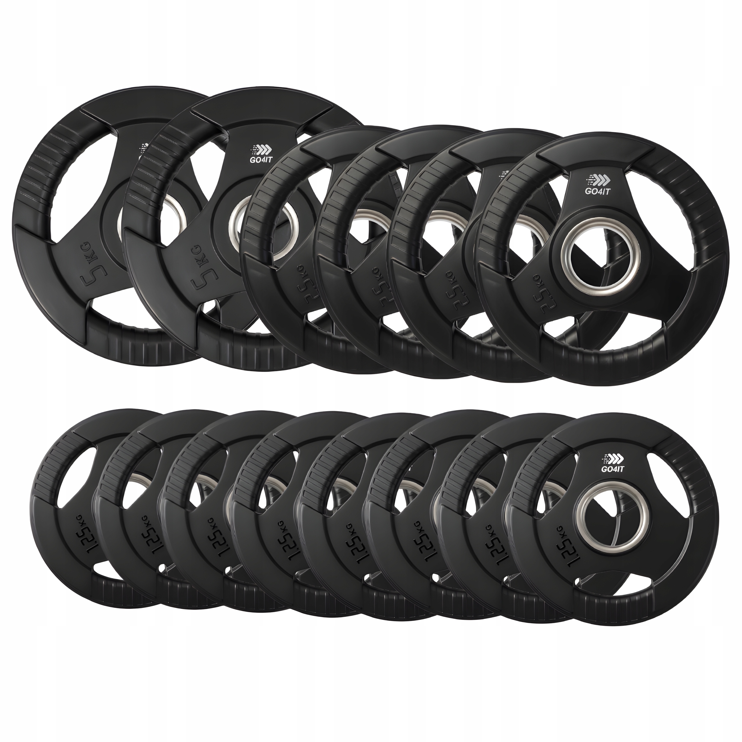 Obciążenie żeliwne olimpijskie zestaw 8x1,25kg 4x2,5kg 2x5kg 51mm 30 kg