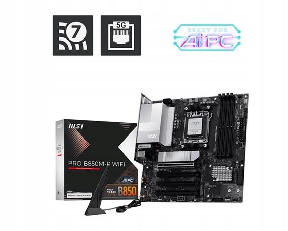 Msi Pro B850M-P WIFI/AM5/4x DDR5 UDIMM/mATX