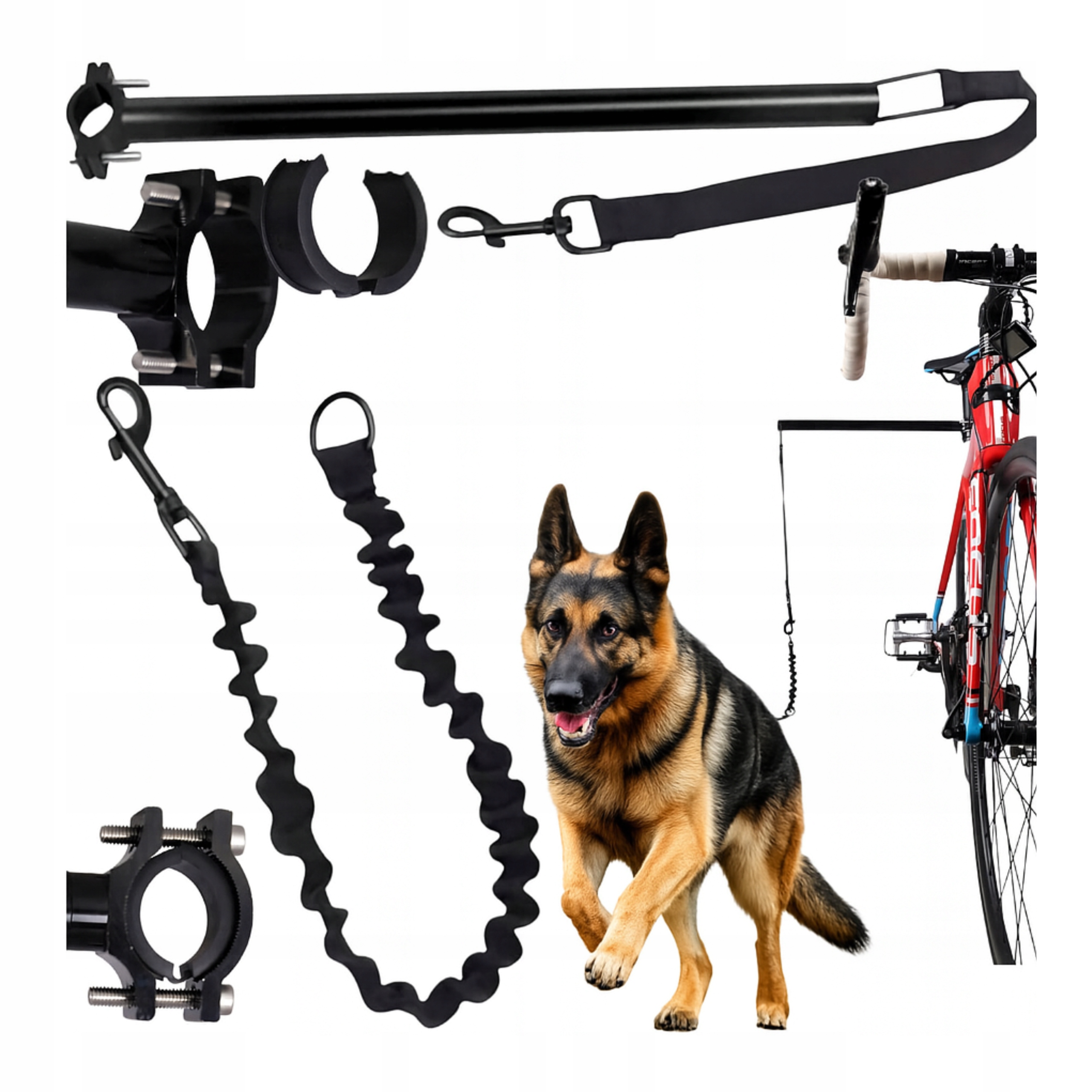 Levně Vodítko na kolo pro psa s tlumičem jízdního kola Výložník Tyč Hol kolo