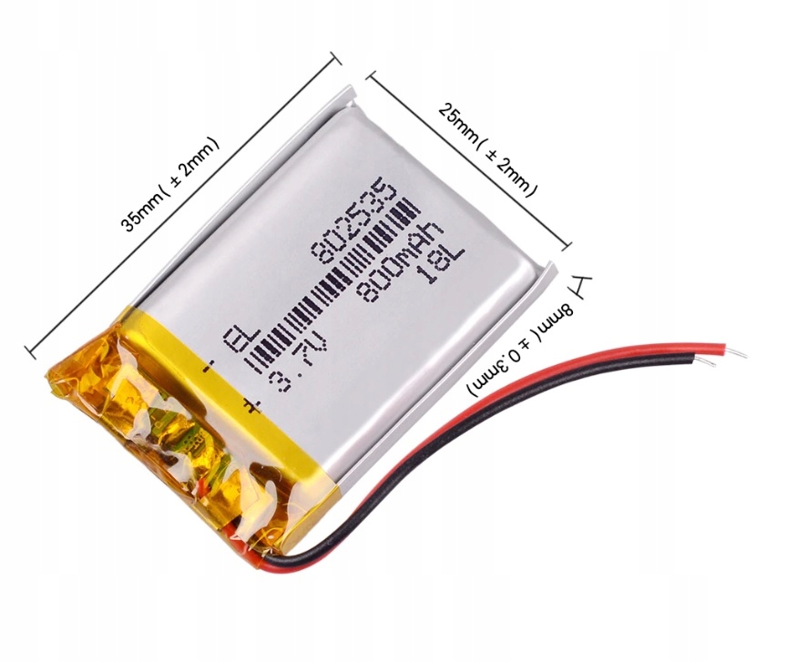 Bateria Akumulator 800mAh 3.7V Li-Poly Kod producenta 603040