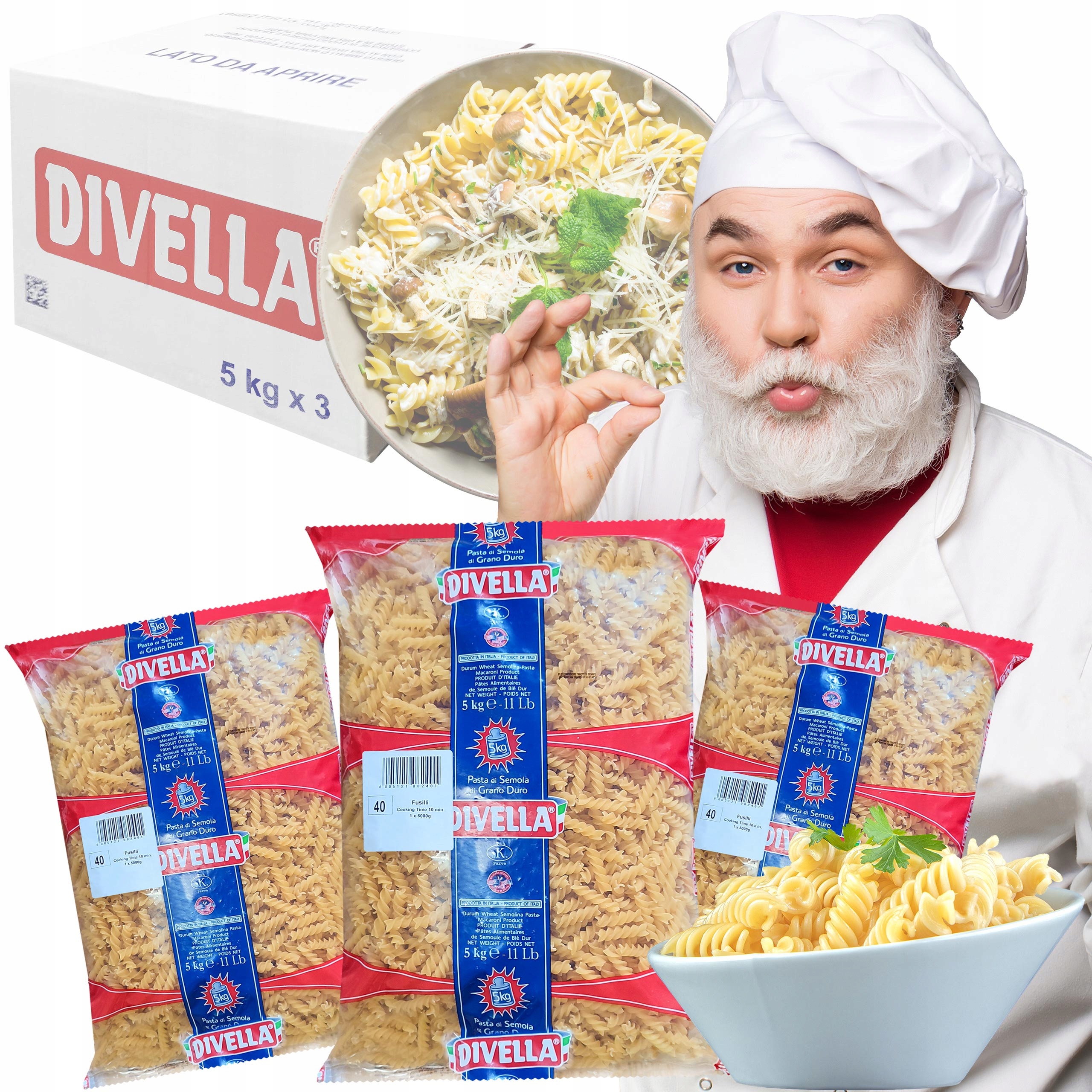 Levně Těstoviny Fusilli 3 x 5KG Karton