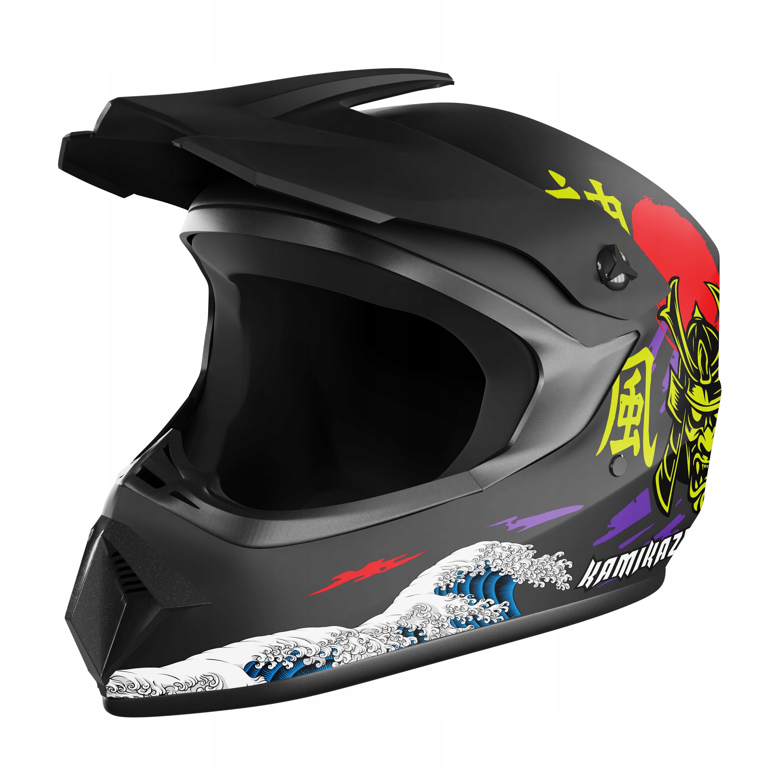 Kask Pełny Szczękowy kask na hulajnogę Kamikaze Wave Full Face Rowerowy L