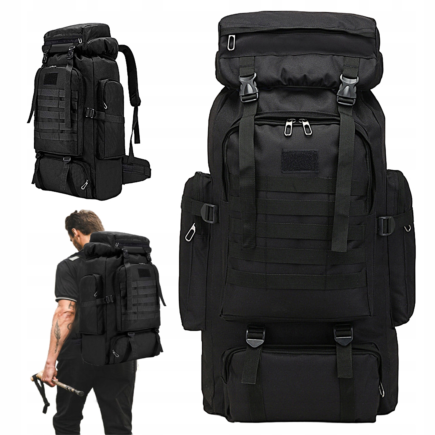 Batoh 75L Kamufláž Odolný Pro Cyklistiku