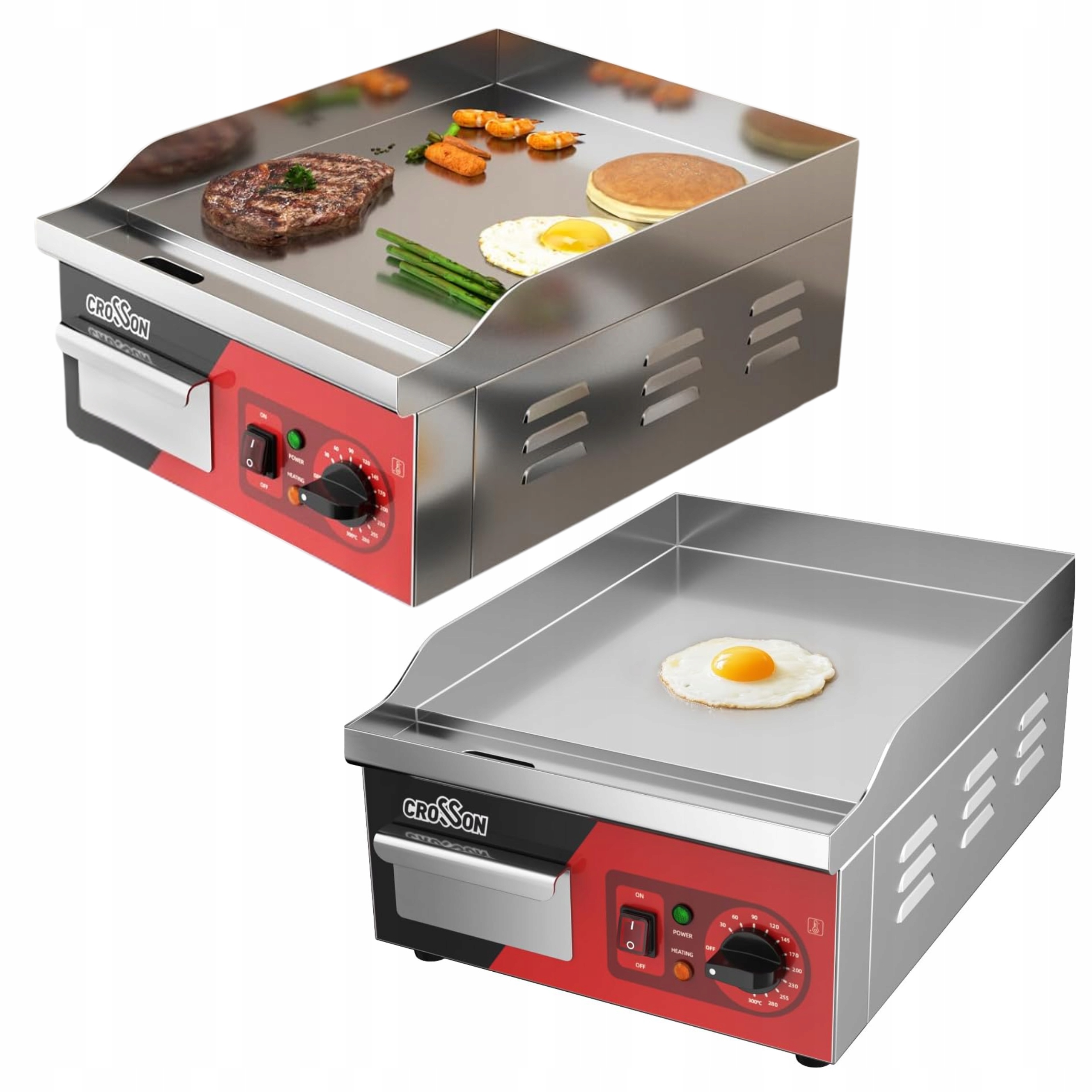 Grill elektryczny płyta grillowa plancha 2000W Inox 36x40cm z szpatułką
