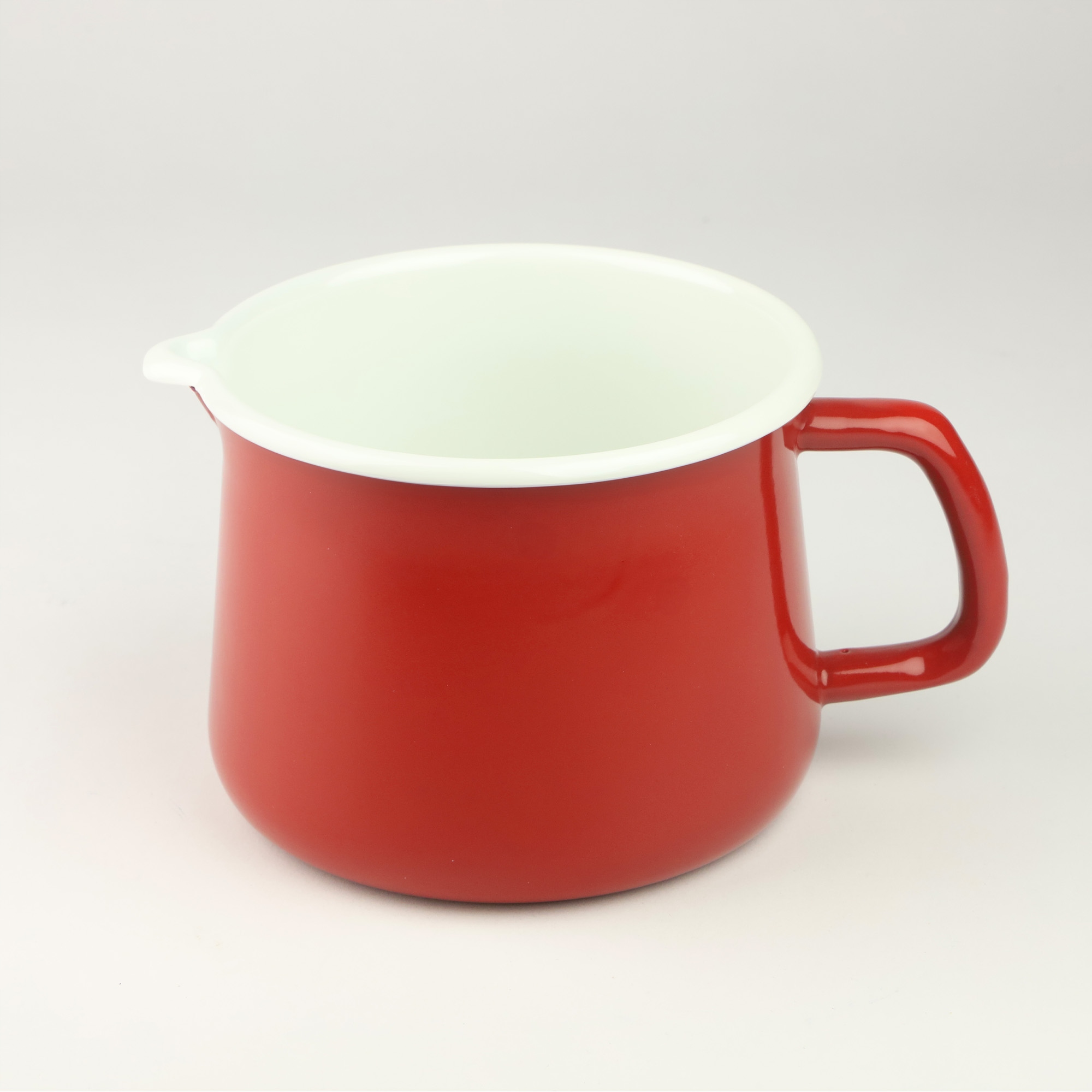 EMALIOWANY KUBEK Z WYLEWKĄ DZBANUSZEK NA KUCHENKĘ Z DZIÓBKIEM 1,7L CZERWONY