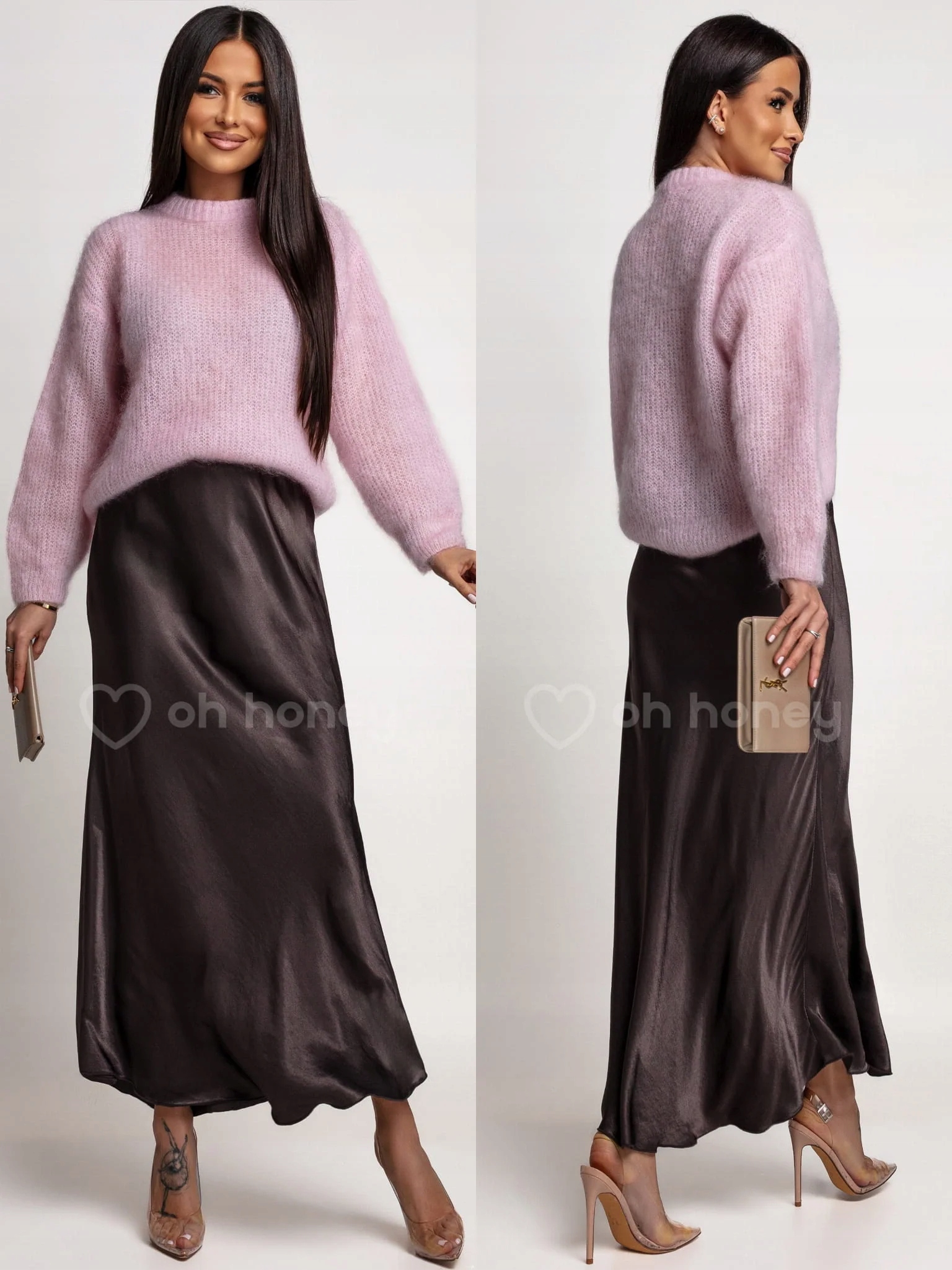 Sukně 100% čokoládová viskóza Aurel Uni