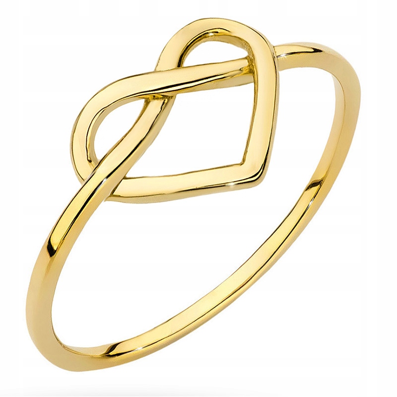 Złoty Pierścionek pr.333 Serce Nieskończoność r.18