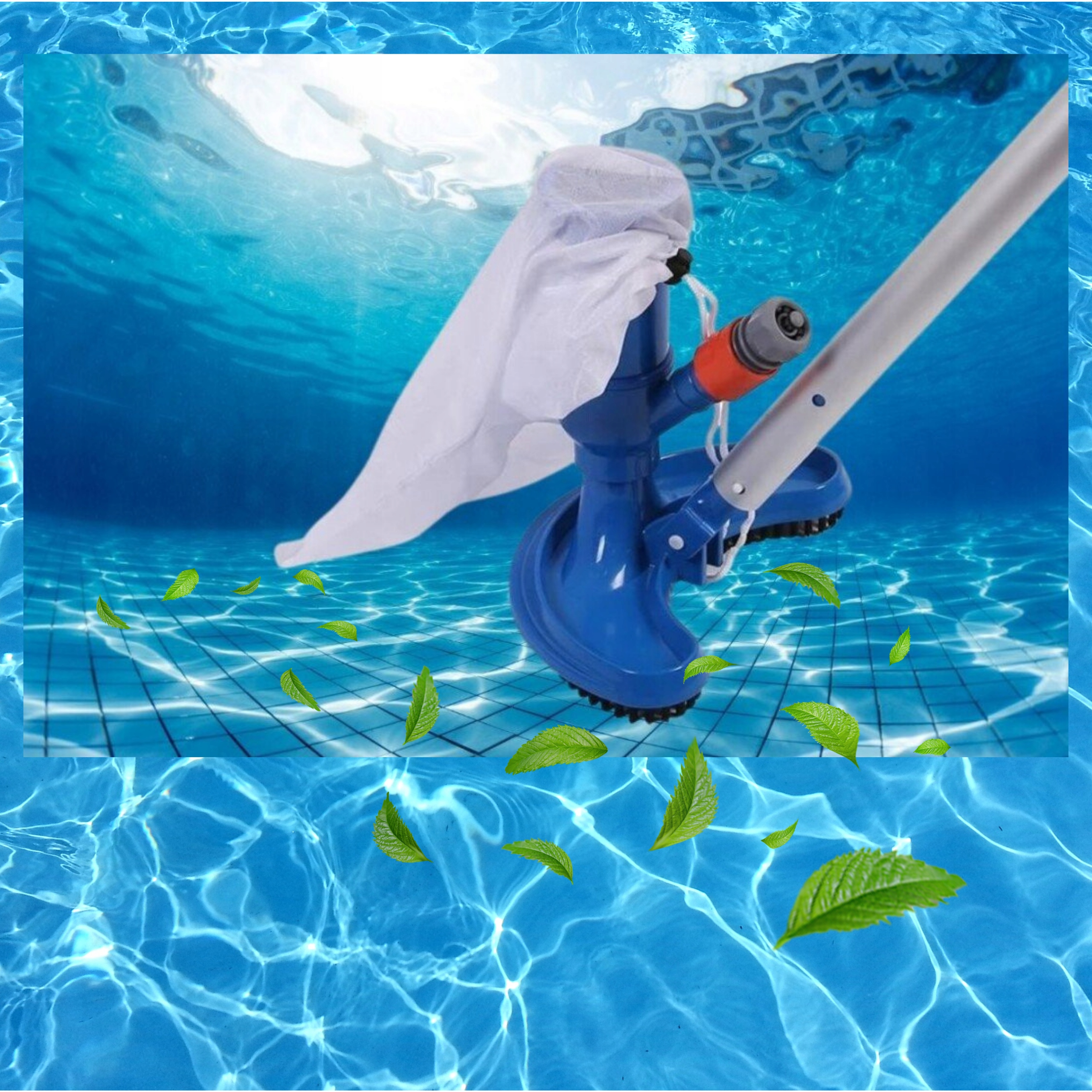 ODKURZACZ BASENOWY DO DNA BASENU ZESTAW DO CZYSZCZENIA BASENU SIATKA FILTR Producent Begris