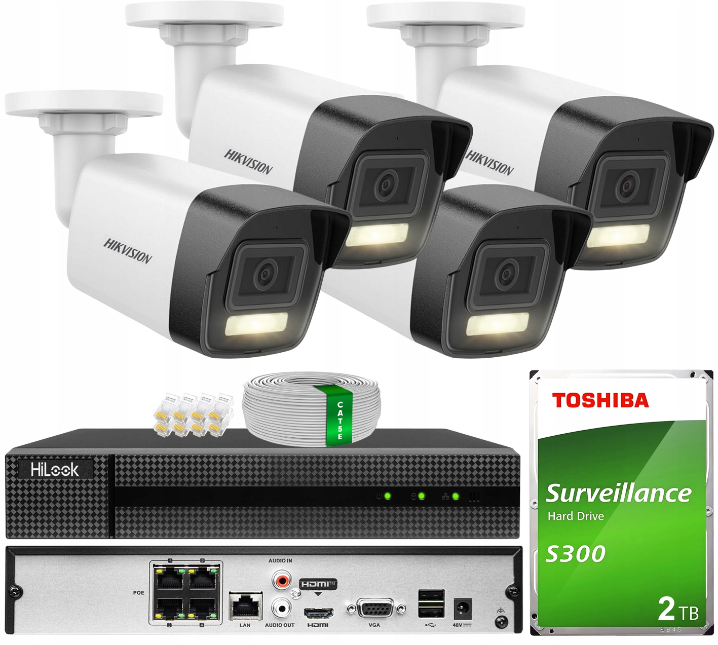 Zestaw Monitoring Ip 6MPX Zewnętrzny Hikvision Smart Hybrid Light dysk 2TB