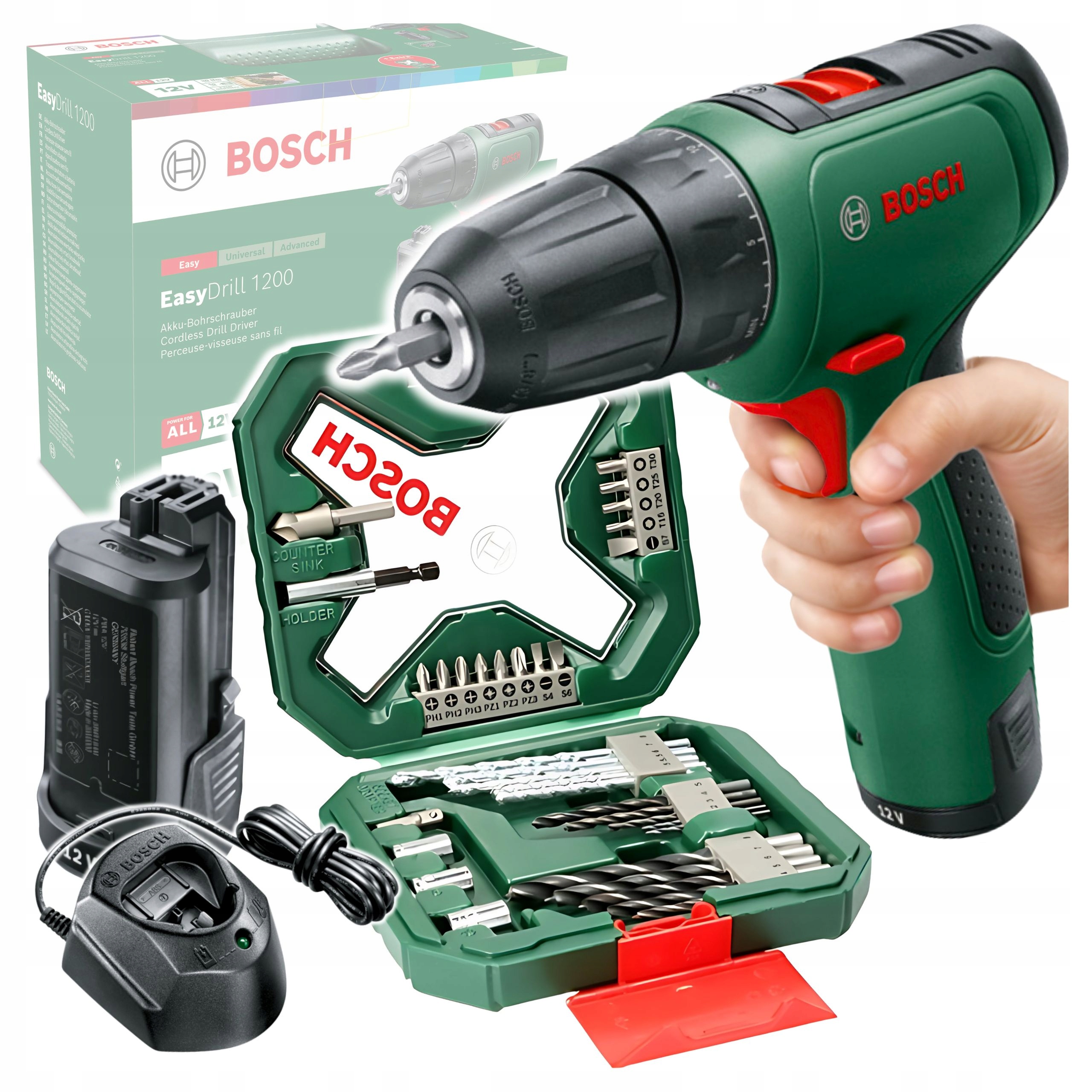 Bosch Diy EasyDrill 1200 Wiertarko-wkrętarka 12V +1,5Ah +osprzęt 06039D300A