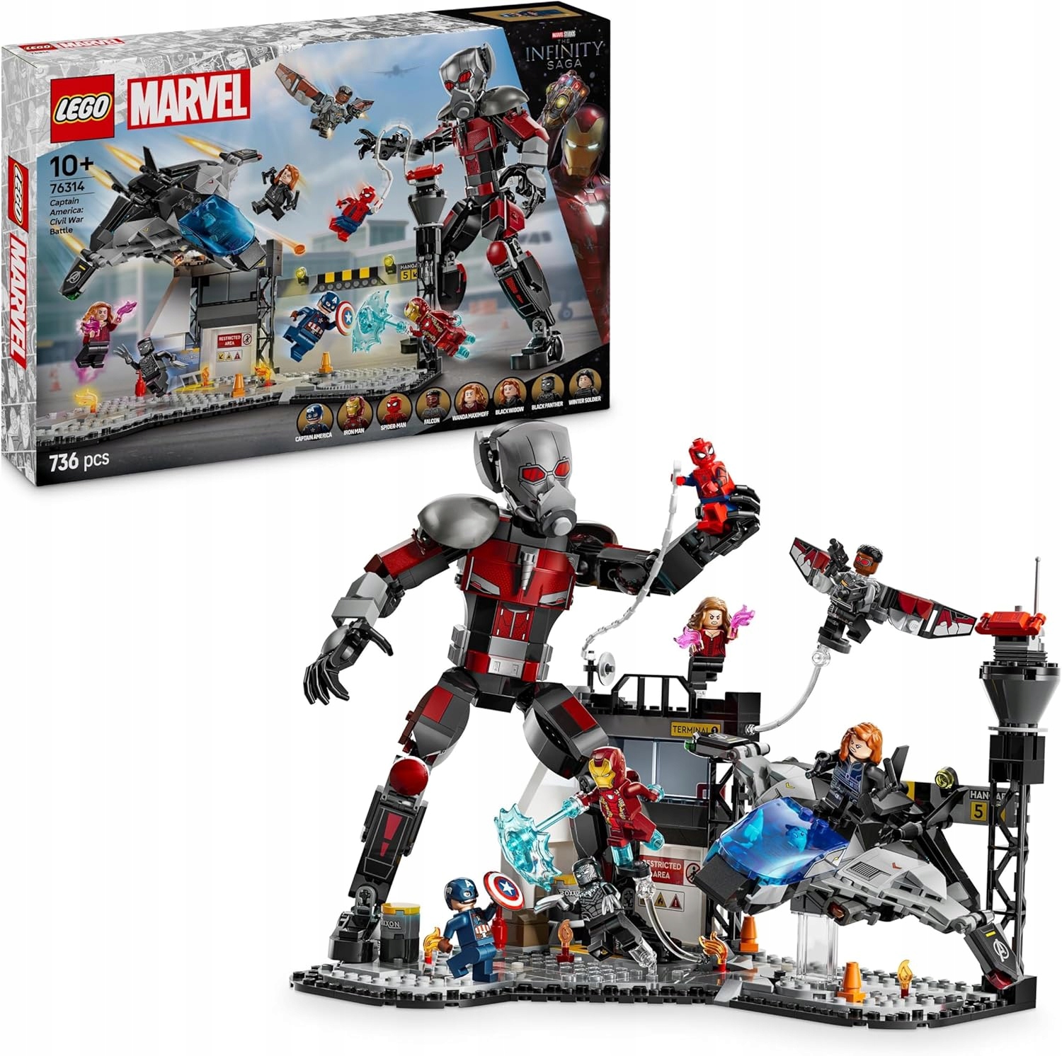 Lego Marvel Kapitán Amerika Válka hrdinů bitva sada 76314 10 let
