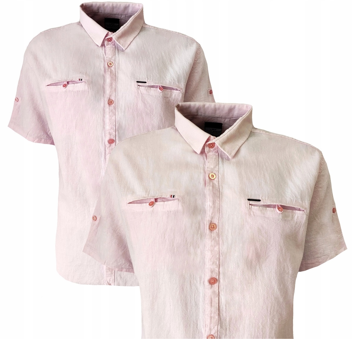 Pánská bavlna prodyšná košile na léto Jean Piere Pink XL