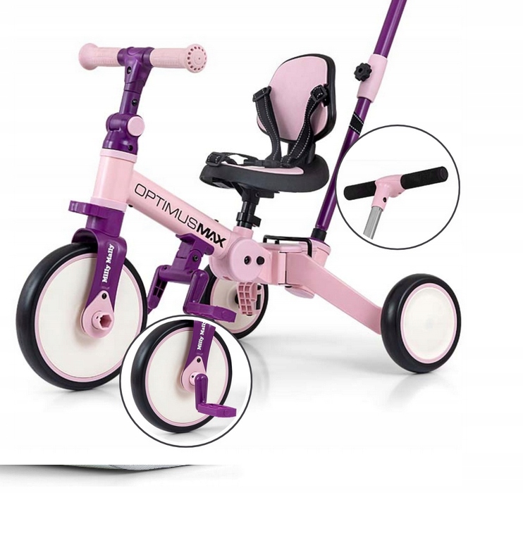 Milly Mally Rowerek trójkołowy 5w1 Optimus Max pink 6267