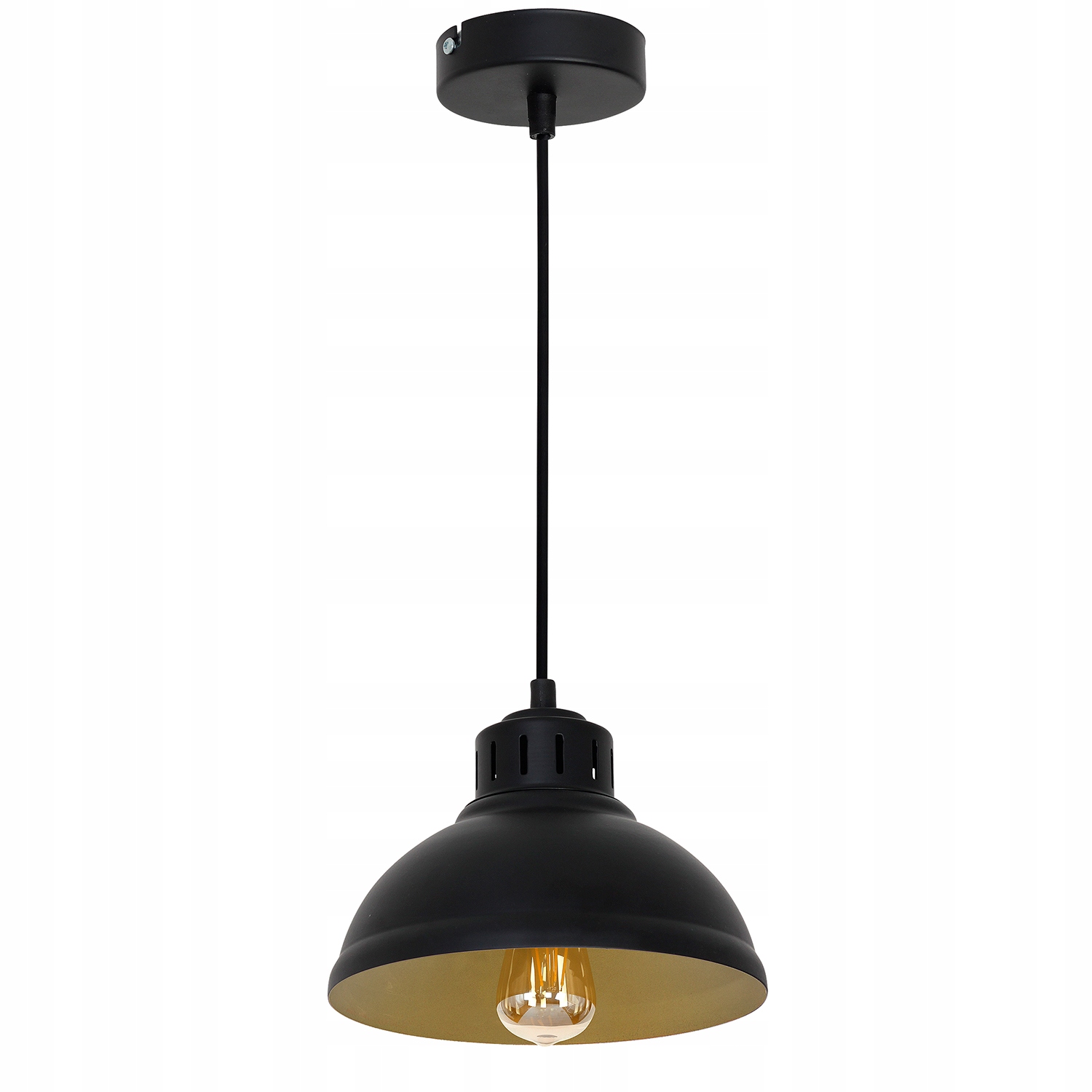Luminex Závěsná lampa Sven Černá/Zlatá Ø21 cm E27 Nastavitelná