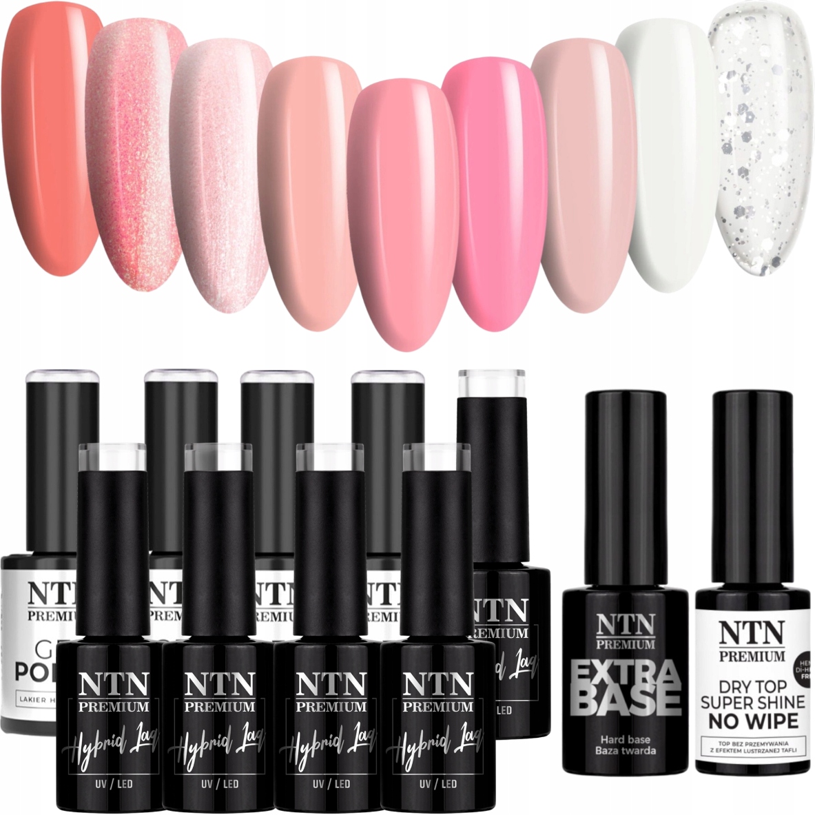 9x Hybridní lak Ntn 5g Miss Universe Collection Báze Top Set