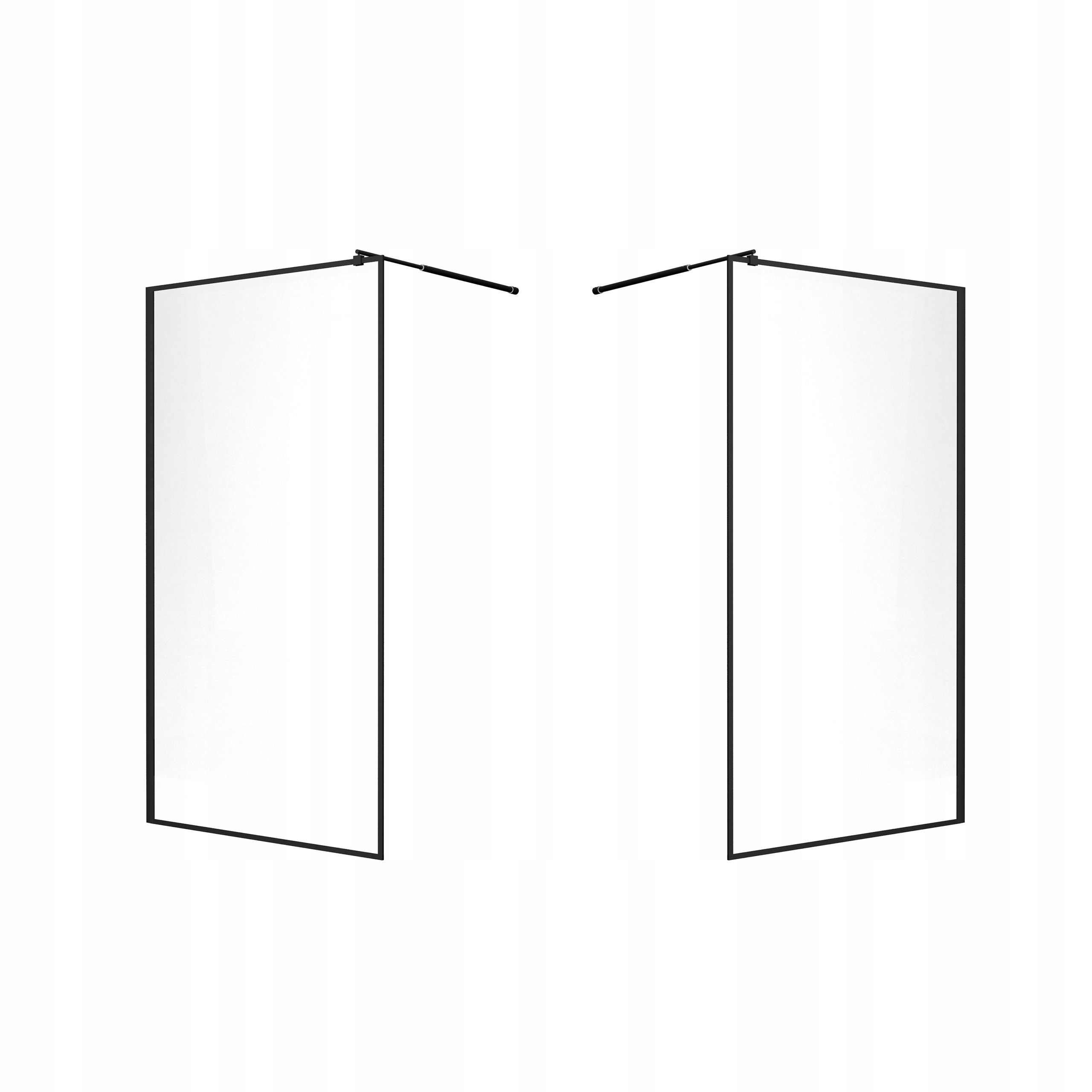 Ścianka szyba prysznicowa walk-in 120 CM czarna drzwi kabina szkło 8MM ESG Linia MASTI