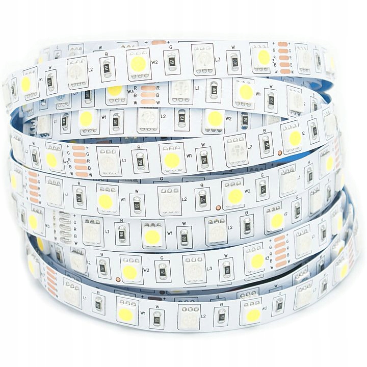 Taśma LED RGBW 5050 7.2W/1mb 12V RGB+ciepła 5mb
