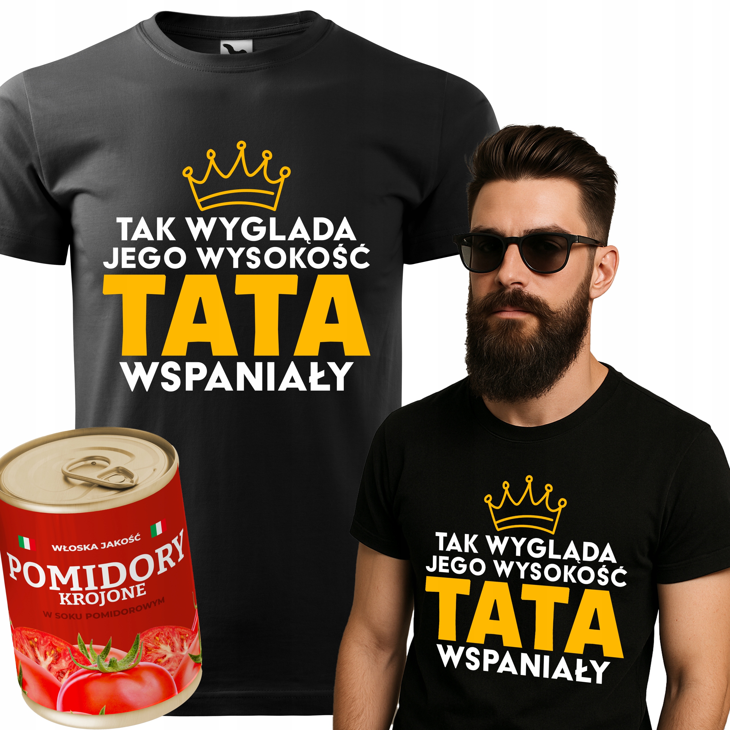Plechovka Rajčata Tričko Černá S Dárek Na Den Otců Táta Skvělý