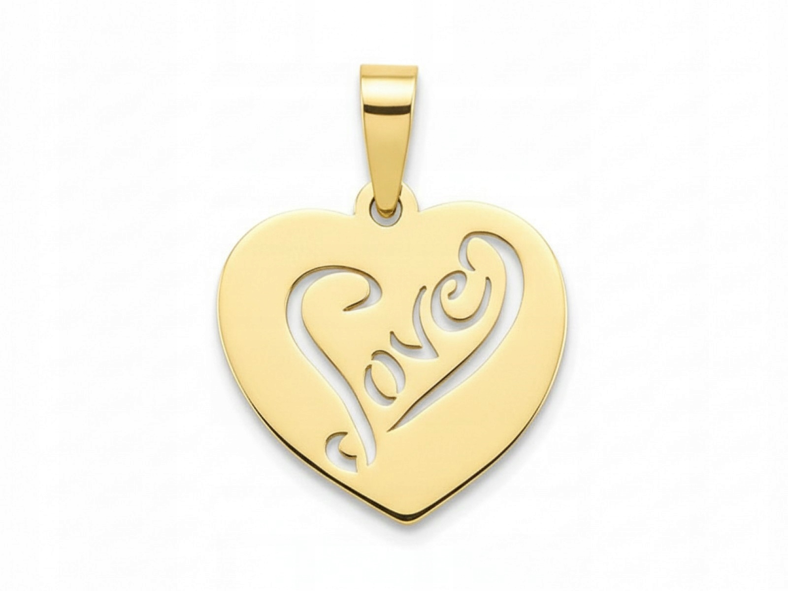 Zlatý přívěsek srdce 585 jako dárek s nápisem láska 0.93 g na Valentýna