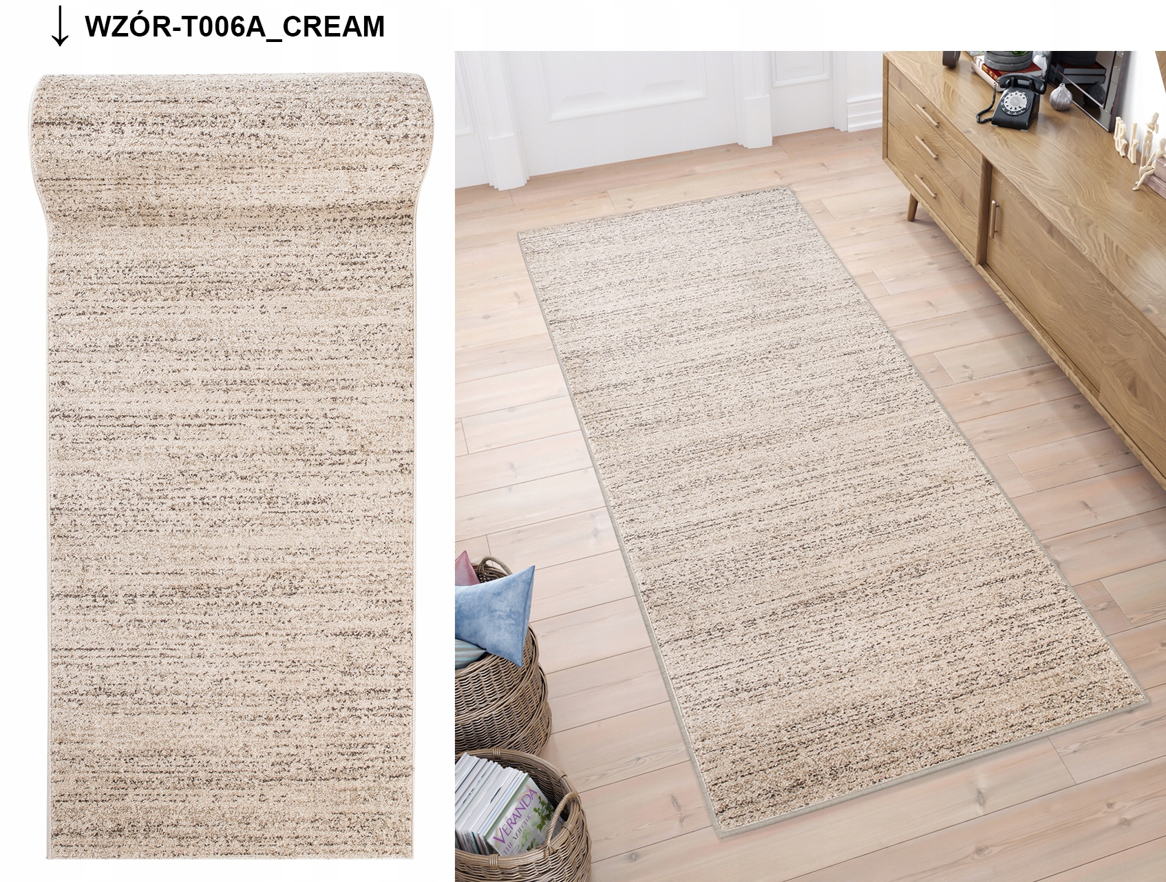 CHODNIK FRYZ SARI 80cm OBSZYCIE GRATIS NOWOCZESNY Materiał inny