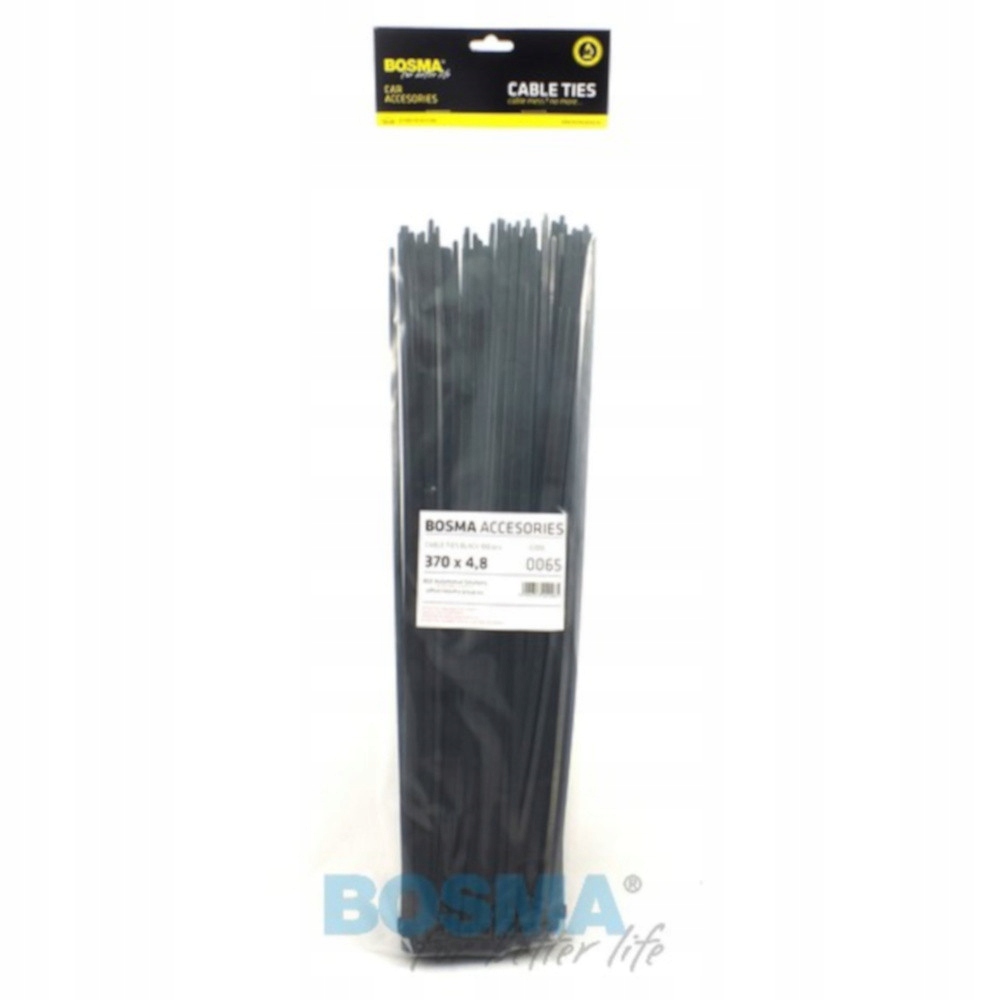 

Opaski Kablowe Czarne Bosma (100 szt) 4,8x370mm