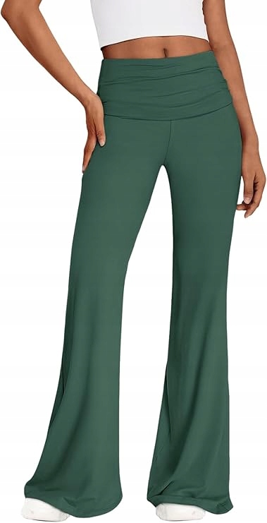 Reoria Dámské legíny Elegantní Široké Nohavice Zelené M