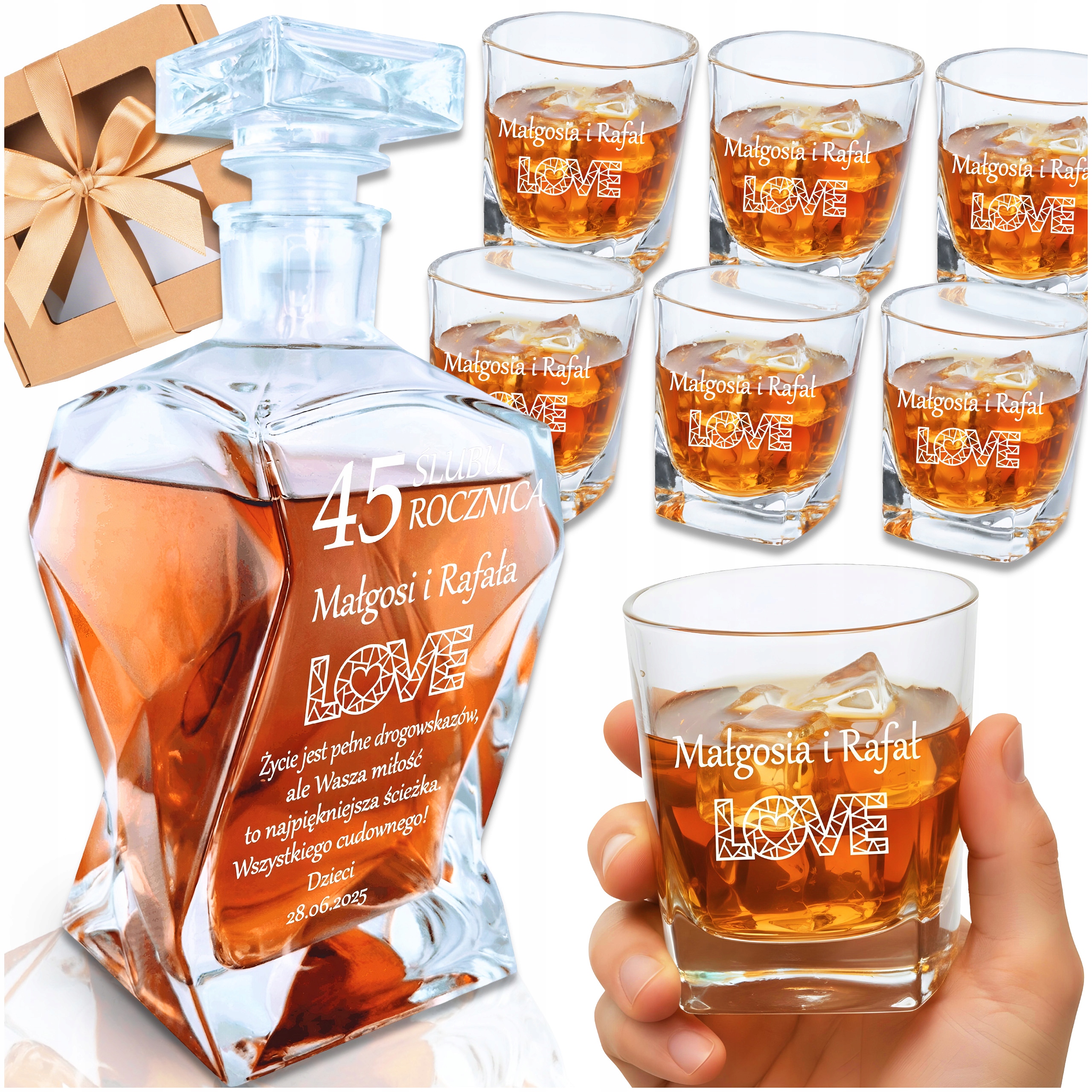Karafa Dárek Sada Na Výročí Svatby Jubileum 50 40 25 S Gravírováním
