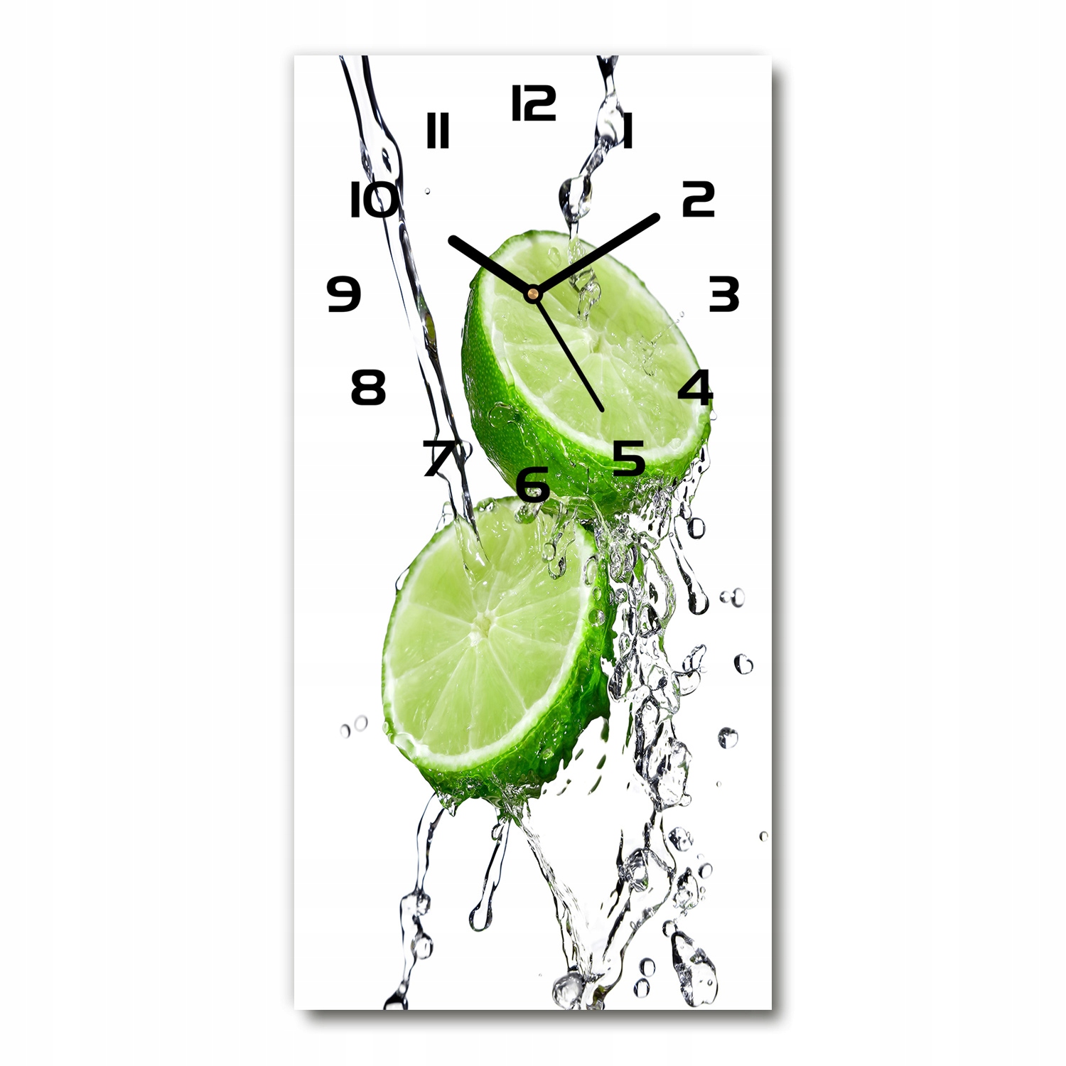 

Nowoczesny pionowy szklany zegar Limonka 30x60 cm