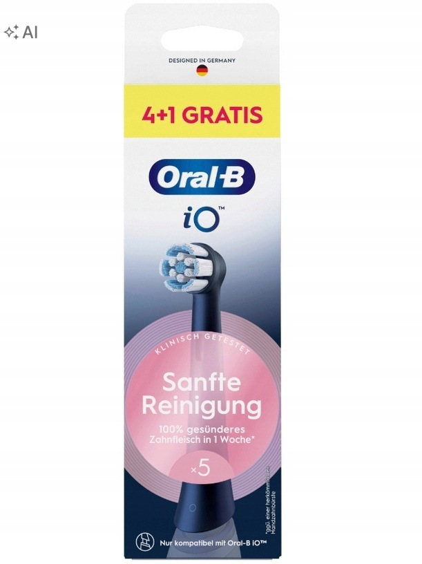 5 Szt Końcówki do szczoteczek Oral-B iO Gentle czarne German Nowa Szata