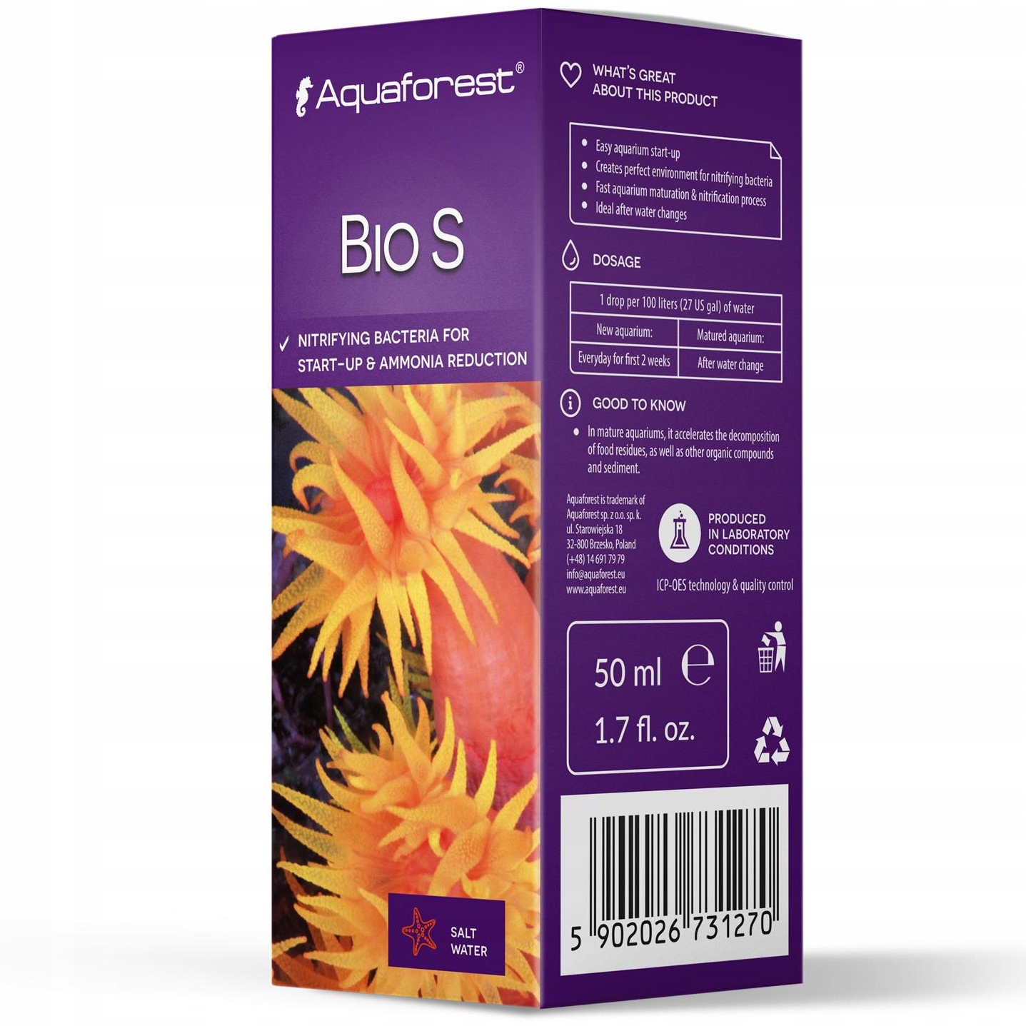 Levně Aquaforest Bio S 50 ml Bakterie do akvária