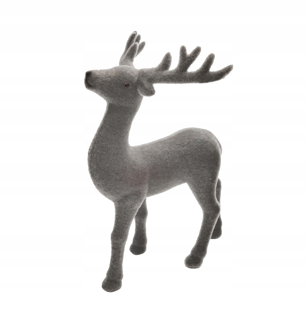 RENIFER OZDOBNY DEKORACJA JELONEK 21 cm SZARY
