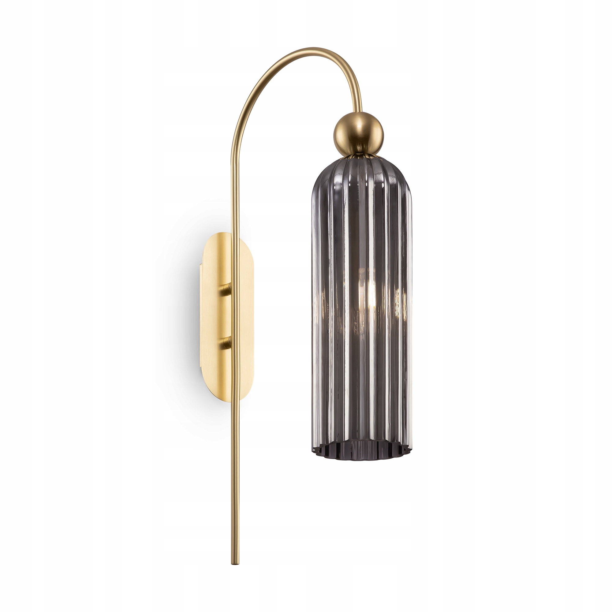 Nástenná lampa nástenná zlatá s dymovým skleneným glamour tienidlom Maytoni