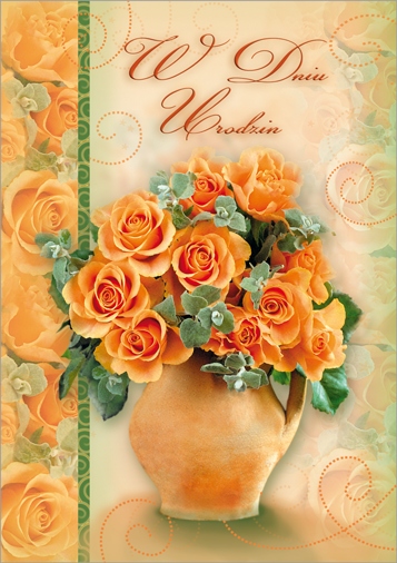 

kartka urodzinowa składana bukiet kwiatów KZ20