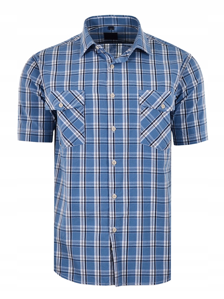 50/51 Košile Kostkovaná Modrá Krátká Velká