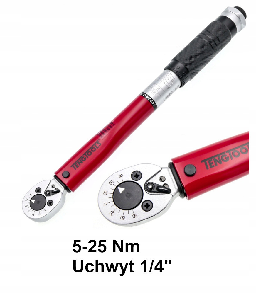 Momentový kľúč Teng Tools 1/4 5-25 Nm mechanizmus skrutkovania a vyskrutkovania