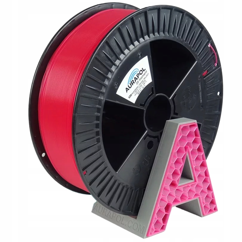 Filament Aurapol Pla 3D Poloprůhledný Malinový 2,5 kg 1,75 mm