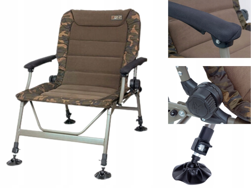 Rybářské křeslo Fox R2 Camo Chair, matrace z husté pěny fleece