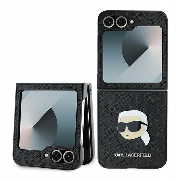 Pouzdro Karl Lagerfeld Saffiano Monogram pro Samsung Galaxy Z Flip 6 černé