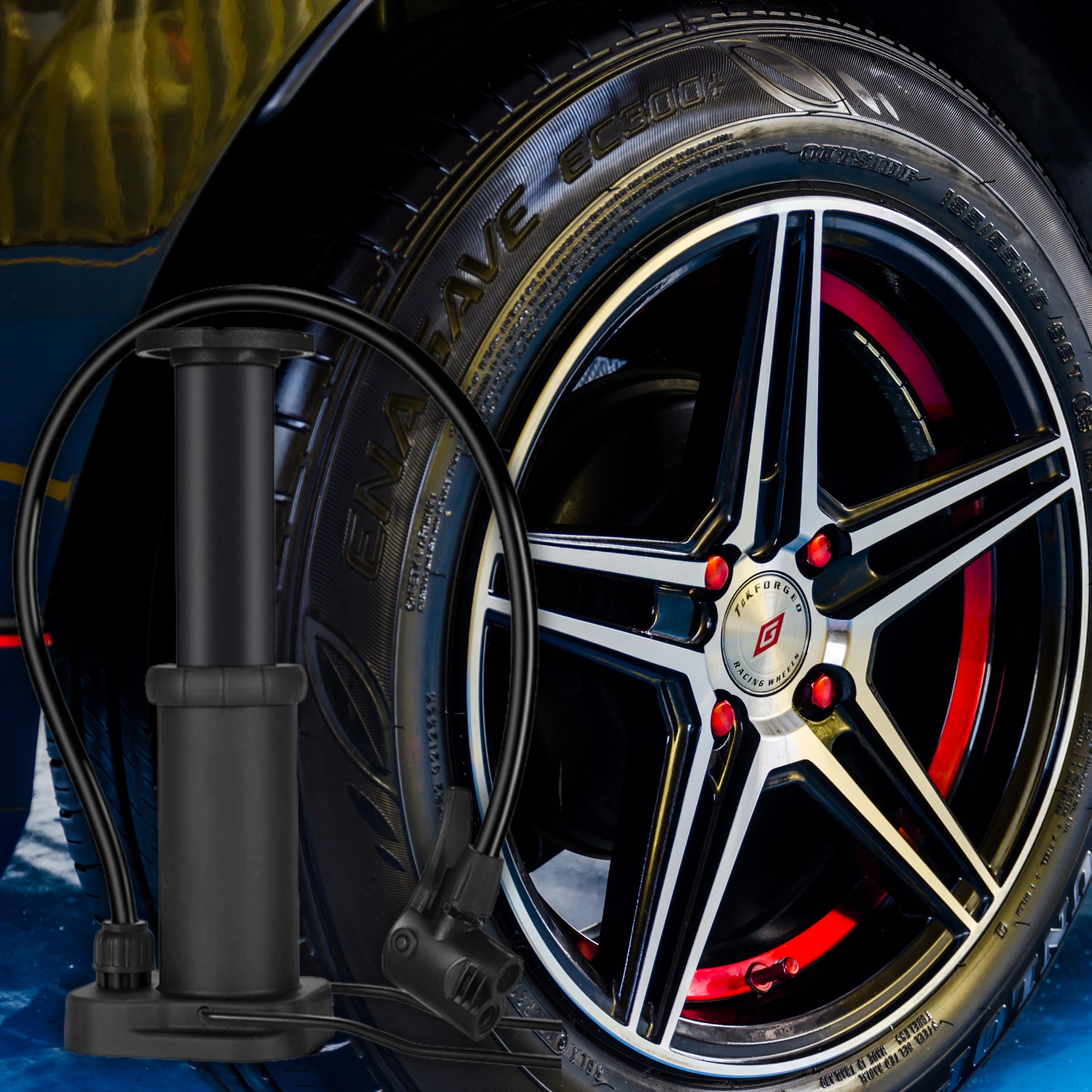 POMPKA ROWEROWA DO PIŁEK BASENU ROWERU MATERACA Z WĘŻYKIEM RĘCZNA +KOŃCÓWKI Długość (cm) 50