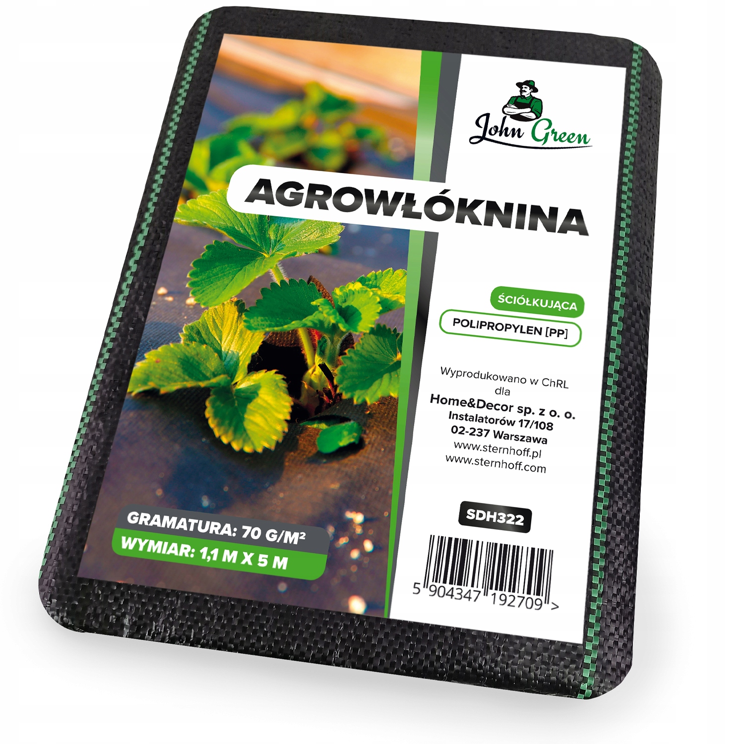 MOCNA AGROWŁÓKNINA ANTYCHWASTOWA AGROTKANINA NA CHWASTY GRUBA 70g/m2 1,1x5m